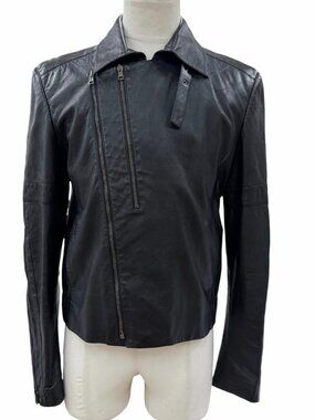 Gucci Vintage Leather Era Single Double Rider's Jacket Black 46